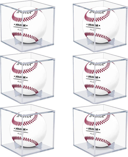6 Pack Clear Acrylic Baseball Case Display for Balls
