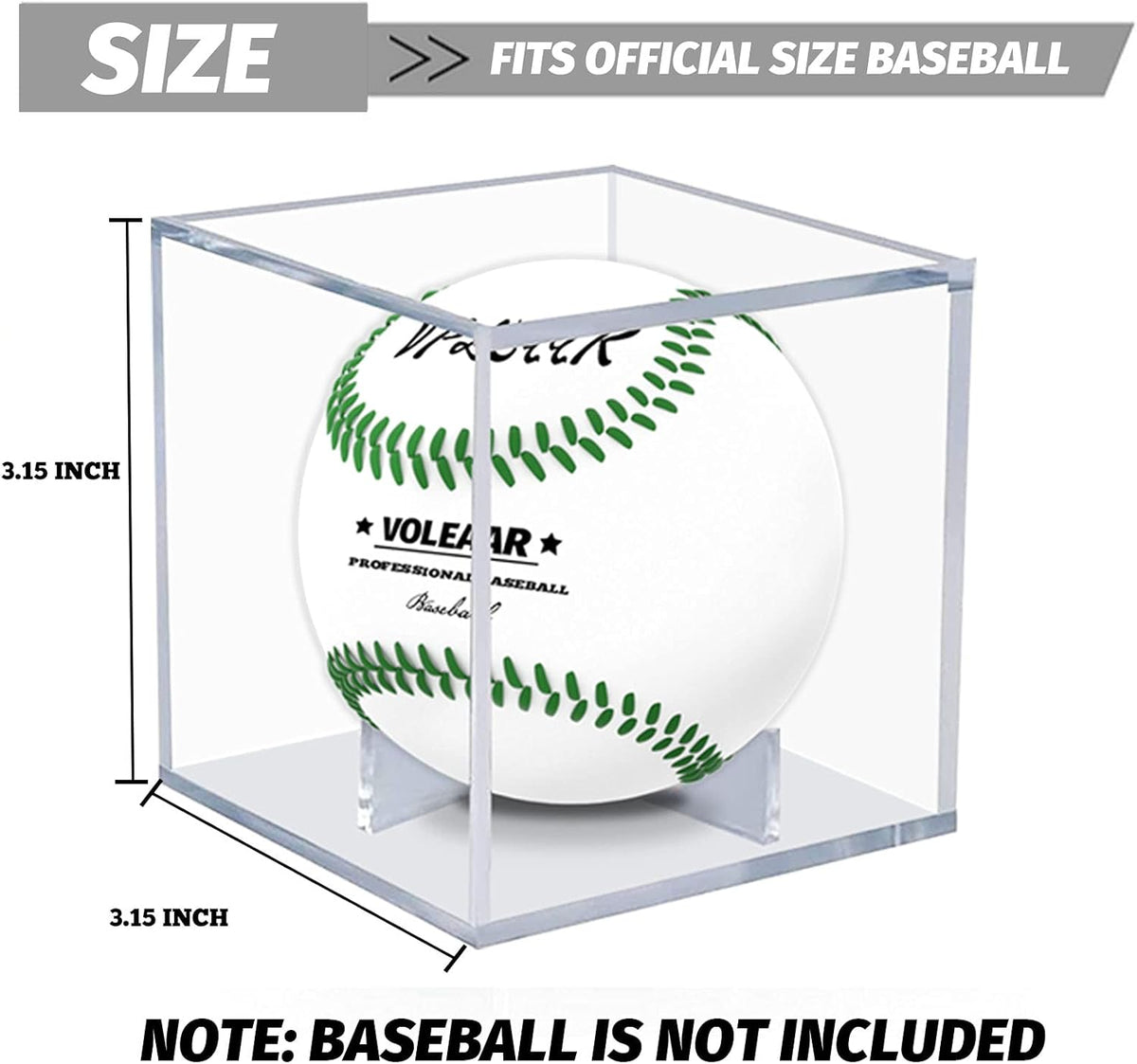 6 Pack Clear Acrylic Baseball Case Display for Balls